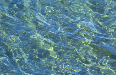 Agua cristalina de colores verde, azul y amarillo. Ideal para utilizar como imagen de fondo