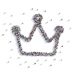 A lot of people form crown, children's drawing