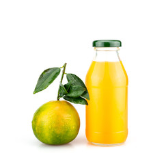 Bottle of Fresh Orange Juice Isolated on White Background