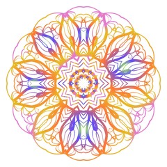 Creative floral mandala, decorative ornament. design for print fabric, tatto. vector.