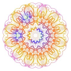Mandala Style Vector Color Shapes. Abstract design. Fantastic decoration for fashion, holiday card, relax illustration.
