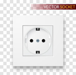 Realistic vector socket. Power outlet.