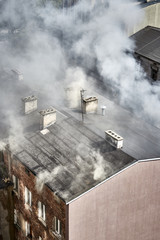 Fire of an old residential building.