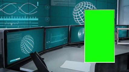 Mission Control 4K Virtual Studio Set News / Green Screen Background