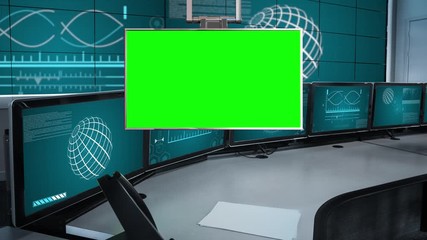 Mission Control 4K Virtual Studio Set News / Green Screen Background
