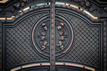 The fragment of forged metal products. close-up