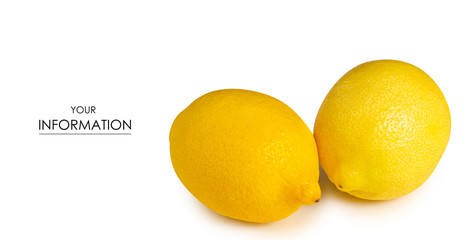 Lemons nature fresh pattern on a white background isolation