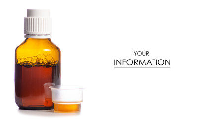 Bottle of syrup medicine pattern on white background isolation