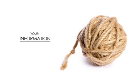 Tangle of rope pattern on white background isolation