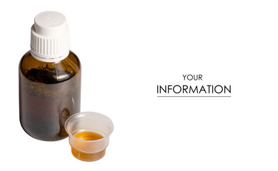 Bottle of syrup medicine pattern on white background isolation