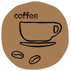 Coffee beans with a cup icon
