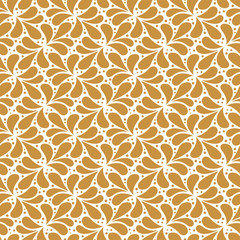 Seamless Abstract Art Deco Pattern. Vector Golden Floral Background. Ornament Decorative Texture.