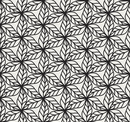 Vector Geometric Leaf Seamless Pattern. Abstract leaves texture.