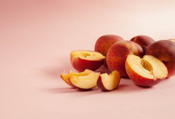 Peaches. Summer fruits.
