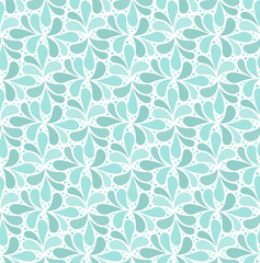 Fototapeta na wymiar Blue Floral Stylish Seamless Pattern. Vector Leaf background. Fabric Ornament texture.