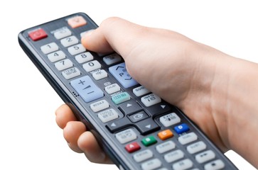 Hand Using a Remote Control