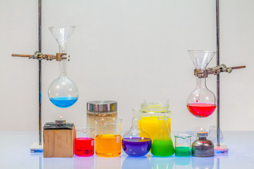 equipment of distillation in laboratory experiments in chemical blending