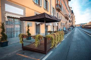 Colorful old buildings in Florence, Italy. Old town