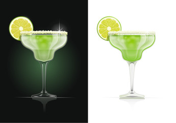 Margarita glass. Alcohol cocktail. Alcoholic classic drink