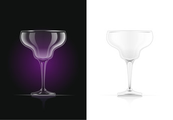 Margarita cocktail glass. Cocktails goblet. Classic drink