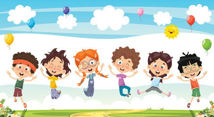 Vector Illustration Of Cartoon Characters