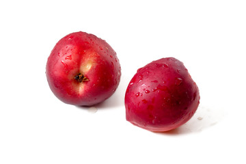 Water drops on nectarines