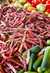 October Beans and Other Produce at a Local Market