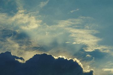 blue sky with clouds before the storm