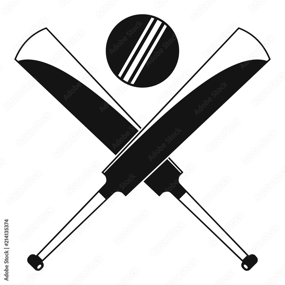 Canvas Prints cricket bats logo. simple illustration of cricket bats vector logo for web design isolated on white 