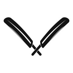 Crossed cricket bats logo. Simple illustration of crossed cricket bats vector logo for web design isolated on white background