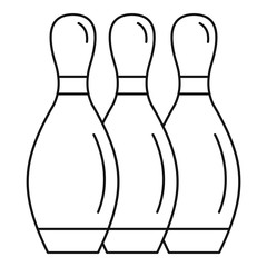 Bowling skittles icon. Outline bowling skittles vector icon for web design isolated on white background