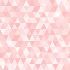 Fototapeta premium Seamless Triangle Vector Pattern with Random Tints of Pink. Geometric Low-Poly Background. Polygonal Faceted Mosaic Texture for Web, Mobile Interfaces or Print Design. Repeating Tile Swatch Included