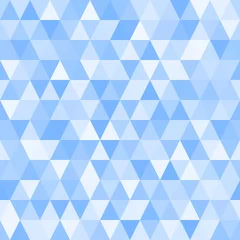 Foto op Plexiglas Driehoeken Naadloze driehoek Vector patroon met willekeurige tinten blauw. Geometrische Low-Poly Achtergrond. Veelhoekige gefacetteerde mozaïektextuur voor web, mobiele interfaces of printontwerp. Herhalend tegelstaal inbegrepen
