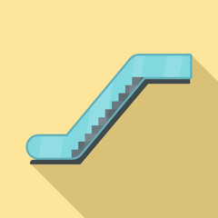Glass escalator icon. Flat illustration of glass escalator vector icon for web design