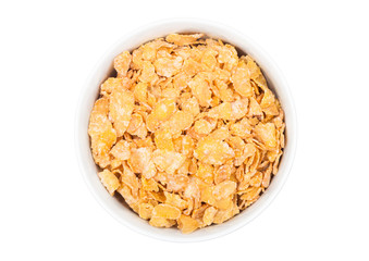 White bowl with natural organic granola cereal
