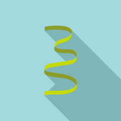 Green curly ribbon icon. Flat illustration of green curly ribbon vector icon for web design