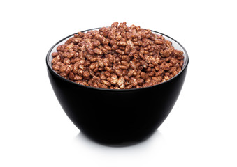 Black bowl with natural organic granola cereal