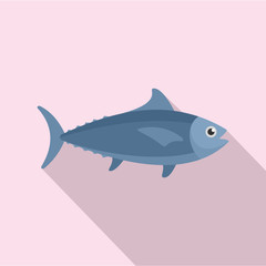 Tuna fish icon. Flat illustration of tuna fish vector icon for web design