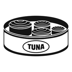 Open tuna can icon. Simple illustration of open tuna can vector icon for web design isolated on white background