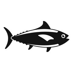Tuna fish icon. Simple illustration of tuna fish vector icon for web design isolated on white background