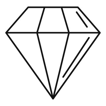 Diamond stone icon. Outline diamond stone vector icon for web design isolated on white background