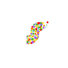 Plakat s-letter from colored bubbles. Bubbles design. Vector illustration. 