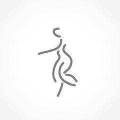 woman running vector line illustration