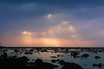Obraz premium Light through the clouds sea Nai Yang Beach Phuket Thailand
