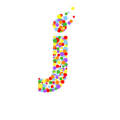 j-letter from colored bubbles. Bubbles design. Vector illustration.  - 214138935