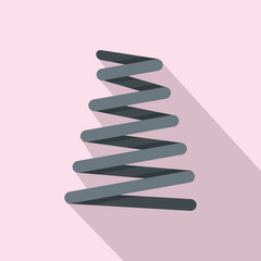 Metal spring coil icon. Flat illustration of metal spring coil vector icon for web design