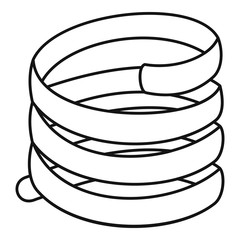 Short spring coil icon. Outline short spring coil vector icon for web design isolated on white background