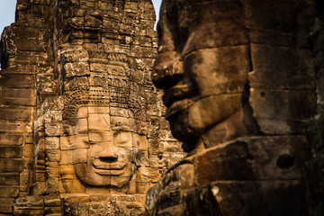 Fototapeta na wymiar Bayon Angkor Wat Cambodia ancient temple 