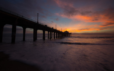 Fototapeta na wymiar Manhattan Beach Pier, Sunset