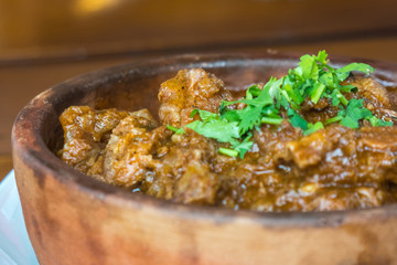 Traditional Georgian dish ostri - hot, spicy meal